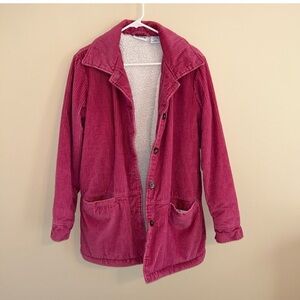 Blair Vintage Pink Corduroy Sherpa Lined Coat Jacket